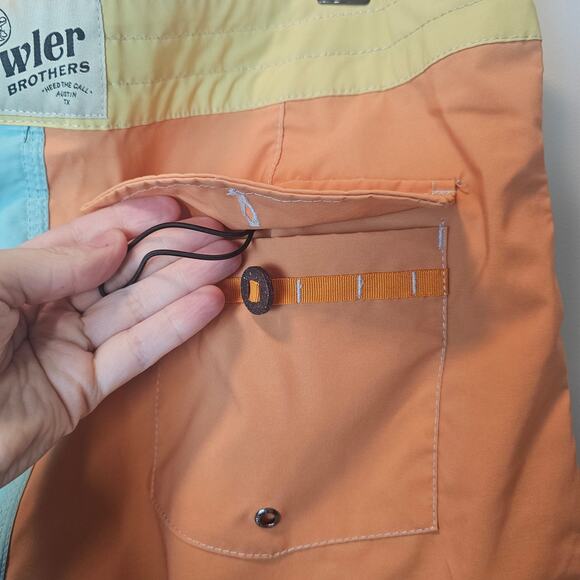 Howler Brother Retro Aqua Blue Buchannon Boardshorts Mens Swim 8" Inseam Size 34 - Picture 13 of 15